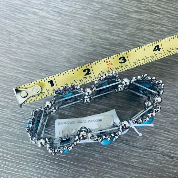 NWT Turquoise Silver Statement Bracelet - Picture 4 of 4